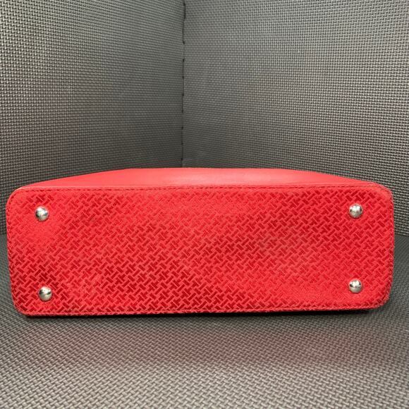 🔴 TABOLS Casual Leather Red Shoulder and Handbag Purse Size Medium CA 23147 - Picture 5 of 11